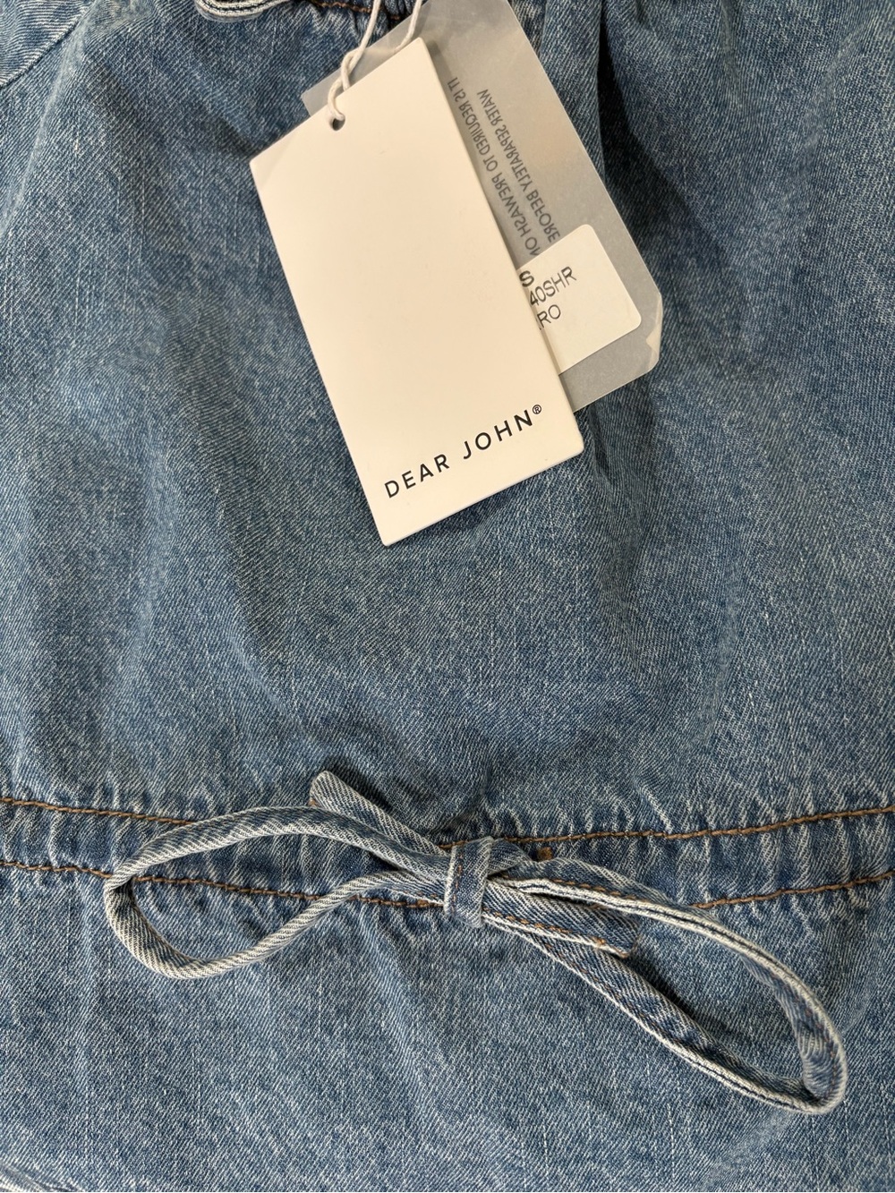 Dear John Mia Denim Crop Top | Size Small | Shierro | NWT - Picture 3 of 7